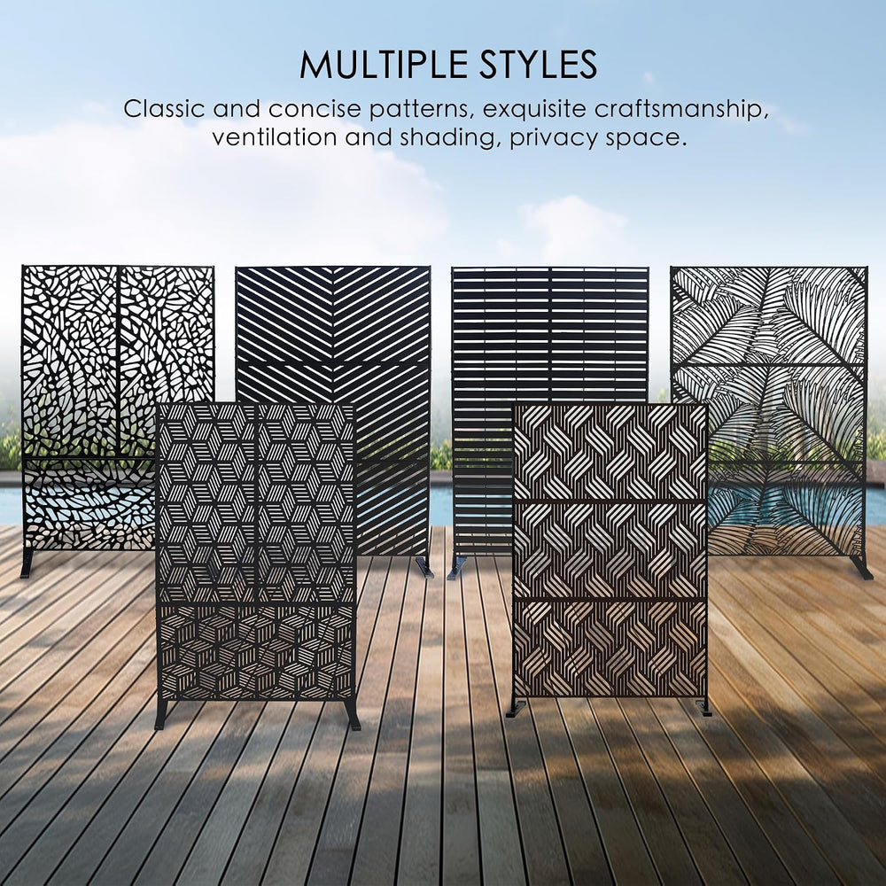 Kozyard Metal Privacy Screen 74" H x 47.2" W Decorative Outdoor Div...