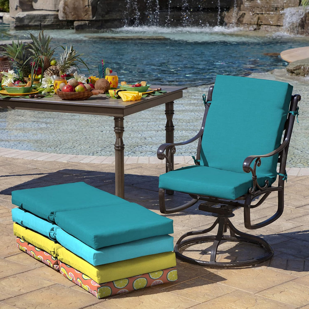 Arden Outdoor Dining Chair Cushion, 20x44, Lake Blue