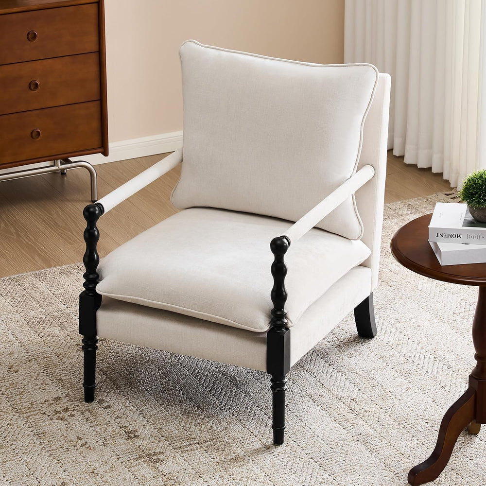 Bezseller Spindle Accent Chair with Wood Frame Set of 2