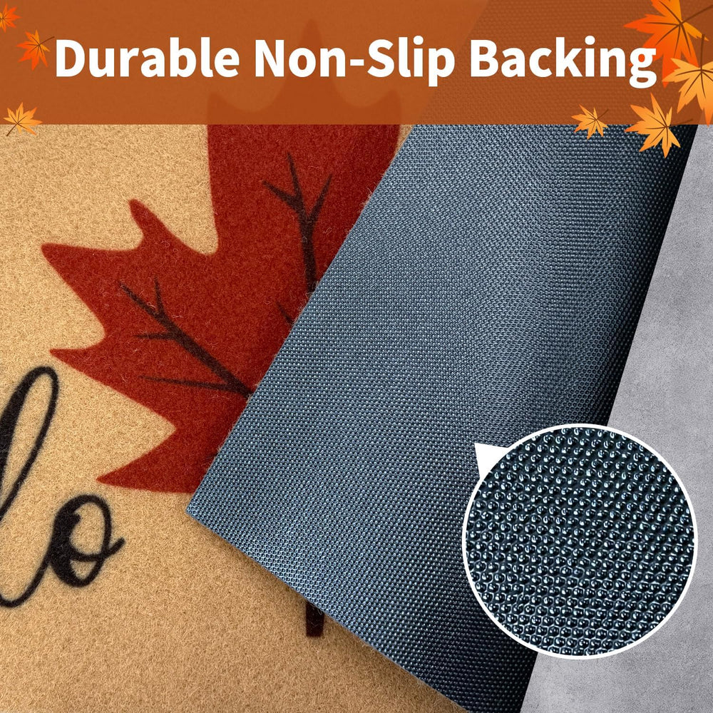 Hello Fall Door Mat, Non Slip Front Welcome Mat Outdoor Indoor 24x36