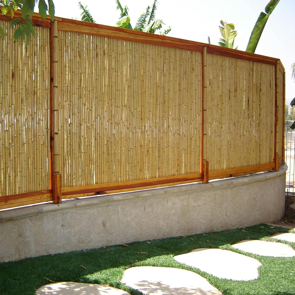 FOREVER BAMBOO Natural Bamboo Fencing Decorative Rolled Fence Panel 1 in D x ...