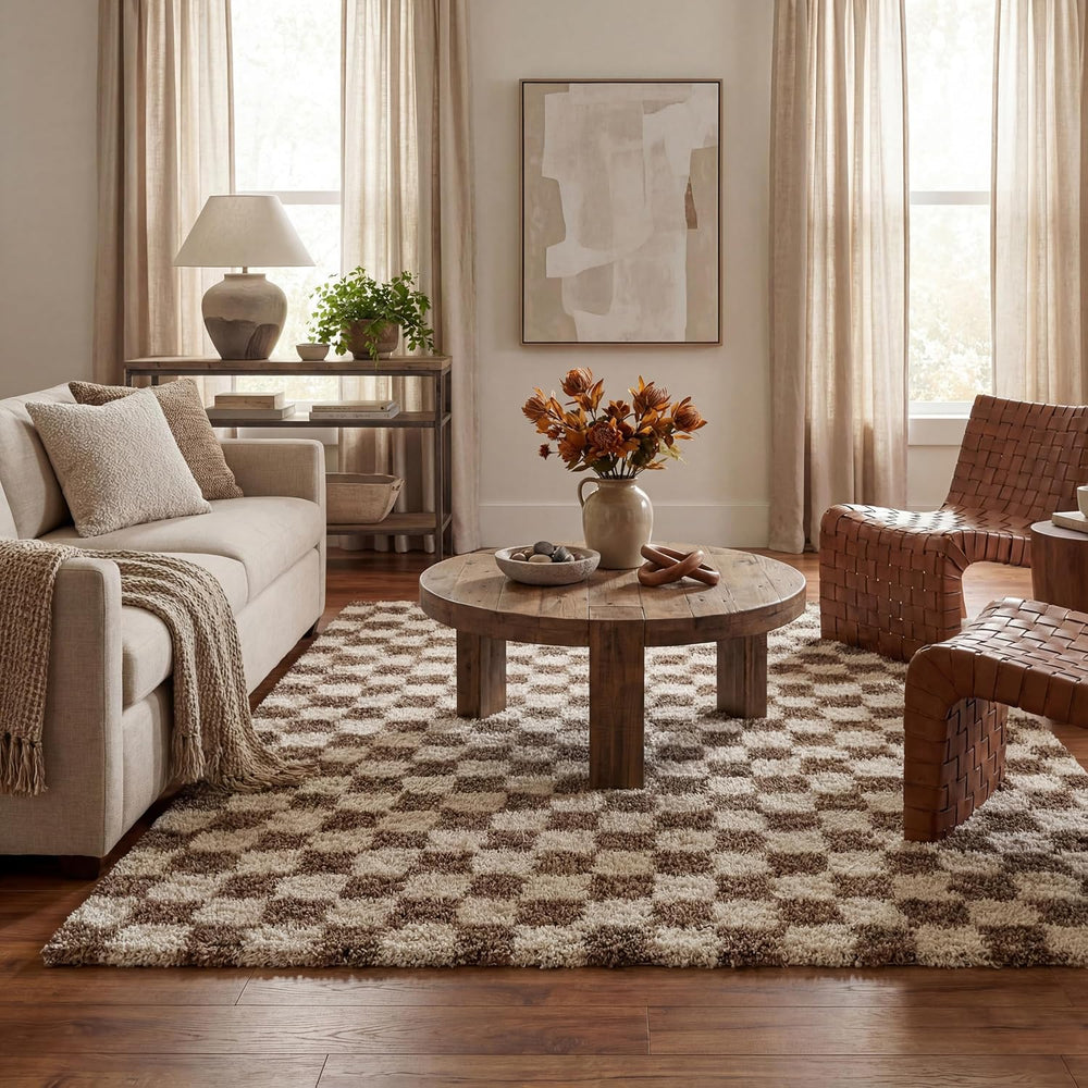 nuLOOM Adelaide Beige Checkered Power Loomed Area Rug, 10' x 14'