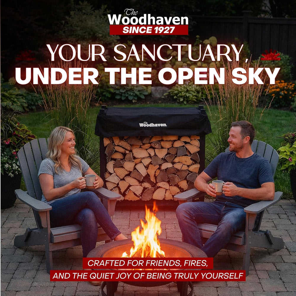 Woodhaven 3-Foot Firewood Rack – American Brand – ⅛ Plus Cord Raised Lumber S...