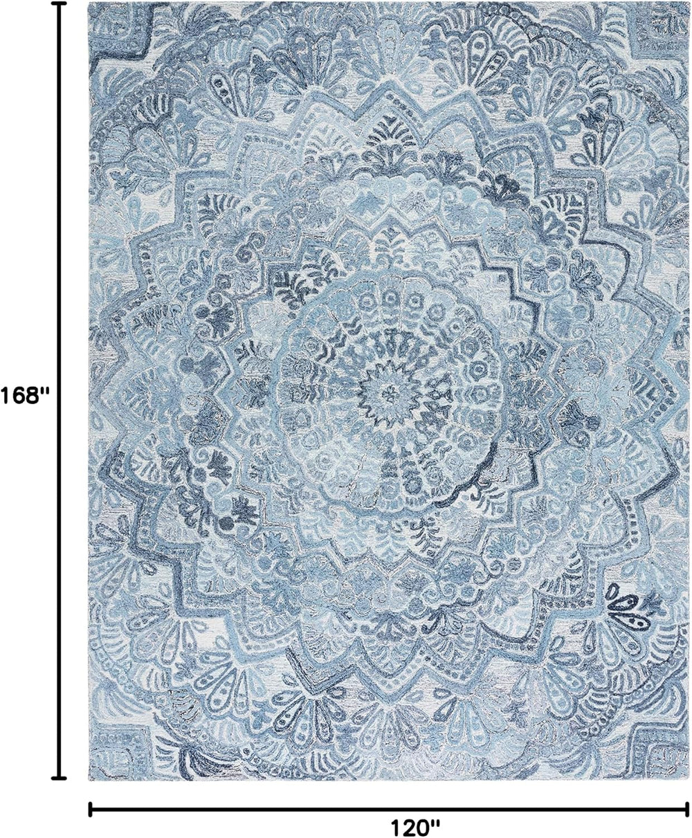 SAFAVIEH Marquee Collection Area Rug - 10' x 14', Blue & Ivory, H...