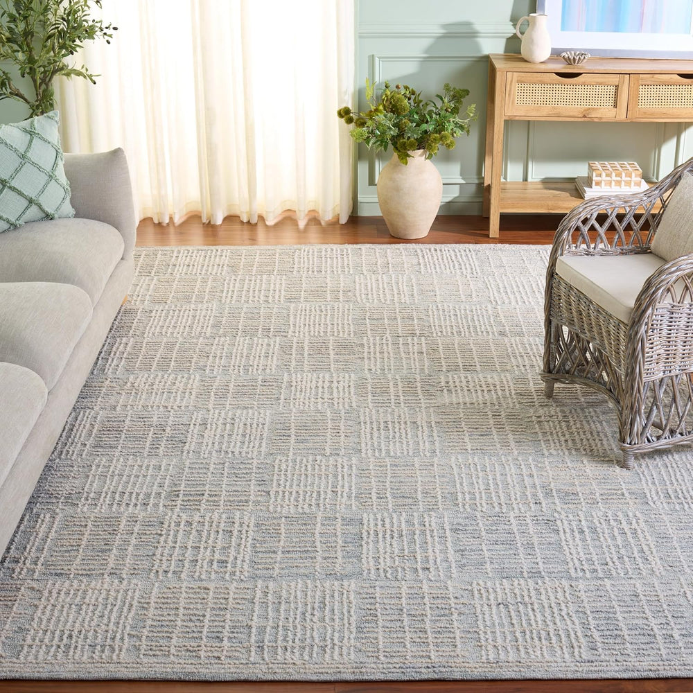 SAFAVIEH Area Rug 8x10 - Abstract Collection - Large - Grey & Ivory, Hand...