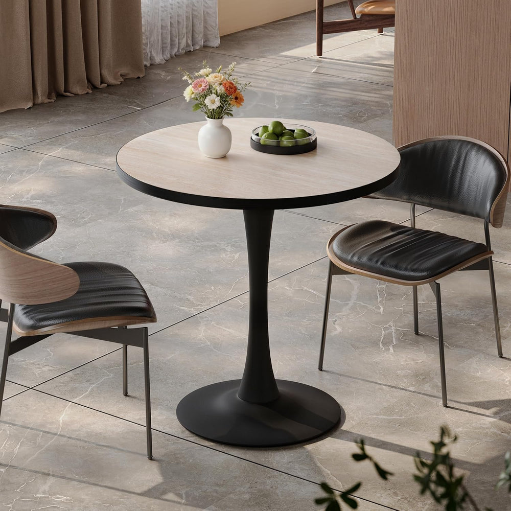 Wisfor Sintered Stone Dining Coffee Table - 30" Round Stone Dining Table...