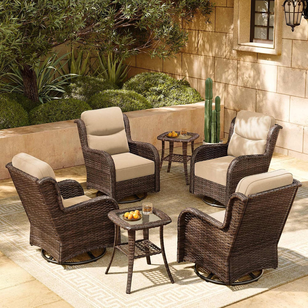 HILLGA 6-Piece Luxury Patio Furniture Set with 6" Thick Cushions