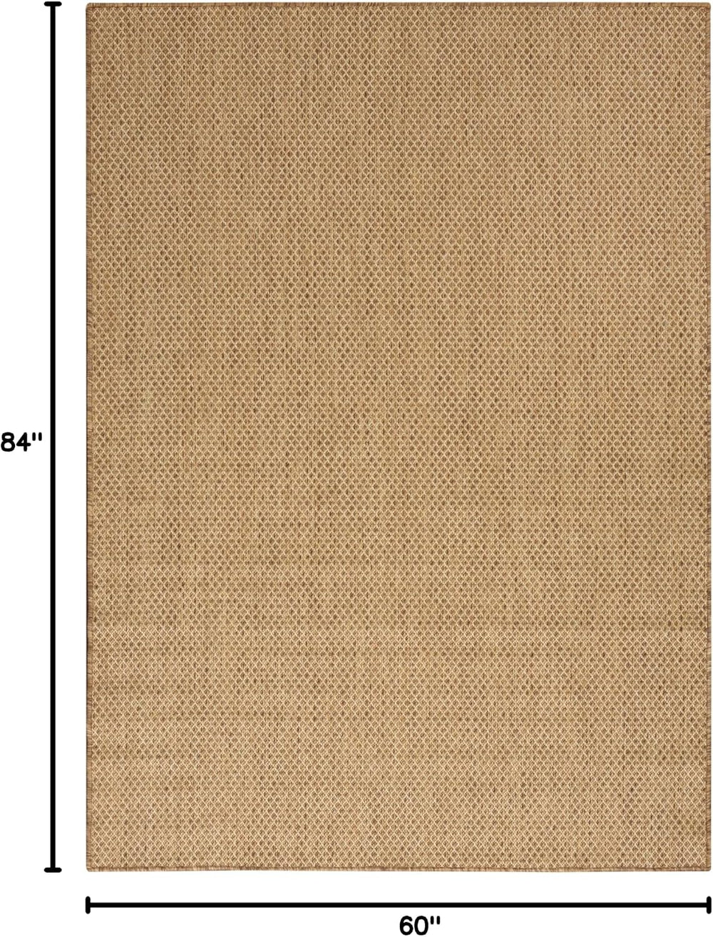 Nourison Home Courtyard Indoor Outdoor Area Rug, Jute, 5' x 7', Geome...