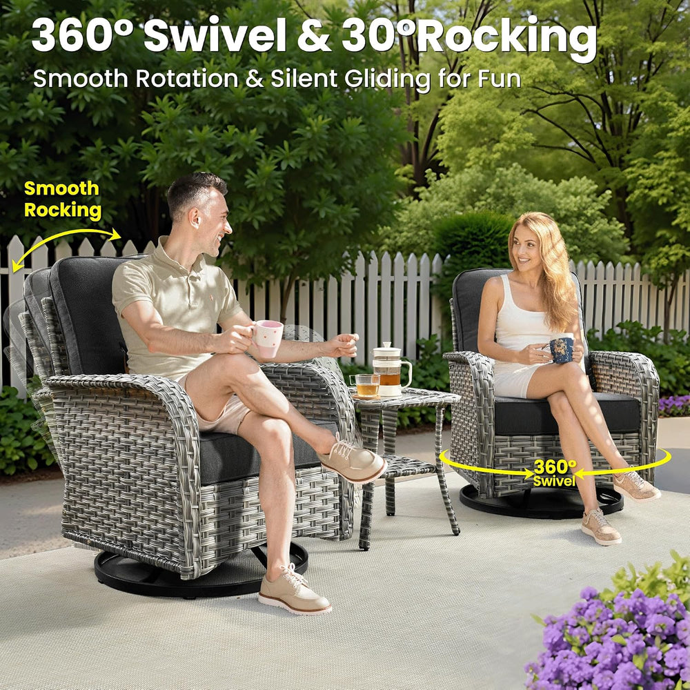 ovios 8-Piece Patio Furniture Set with L-Shaped Sofa Chaise, Outdoor Modular ...