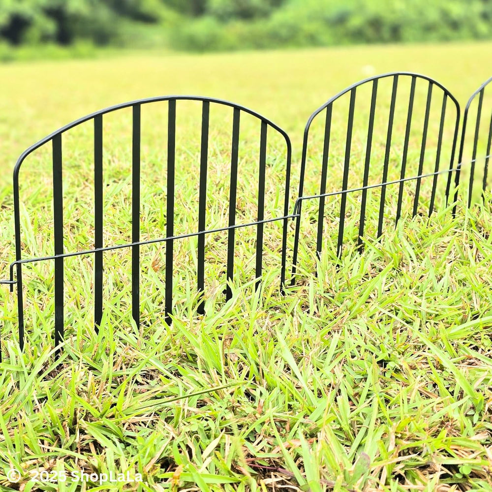 ShopLaLa Decorative Fence (20 Panels) 13in(L) x 16.5in(H) Rustproof Black Met...