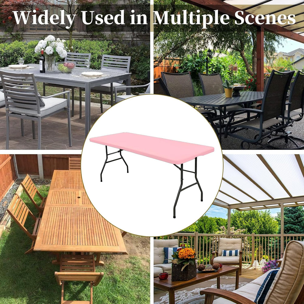 6 Pack Stretch Table Top Cap Cover, Pink, 30" x 72"