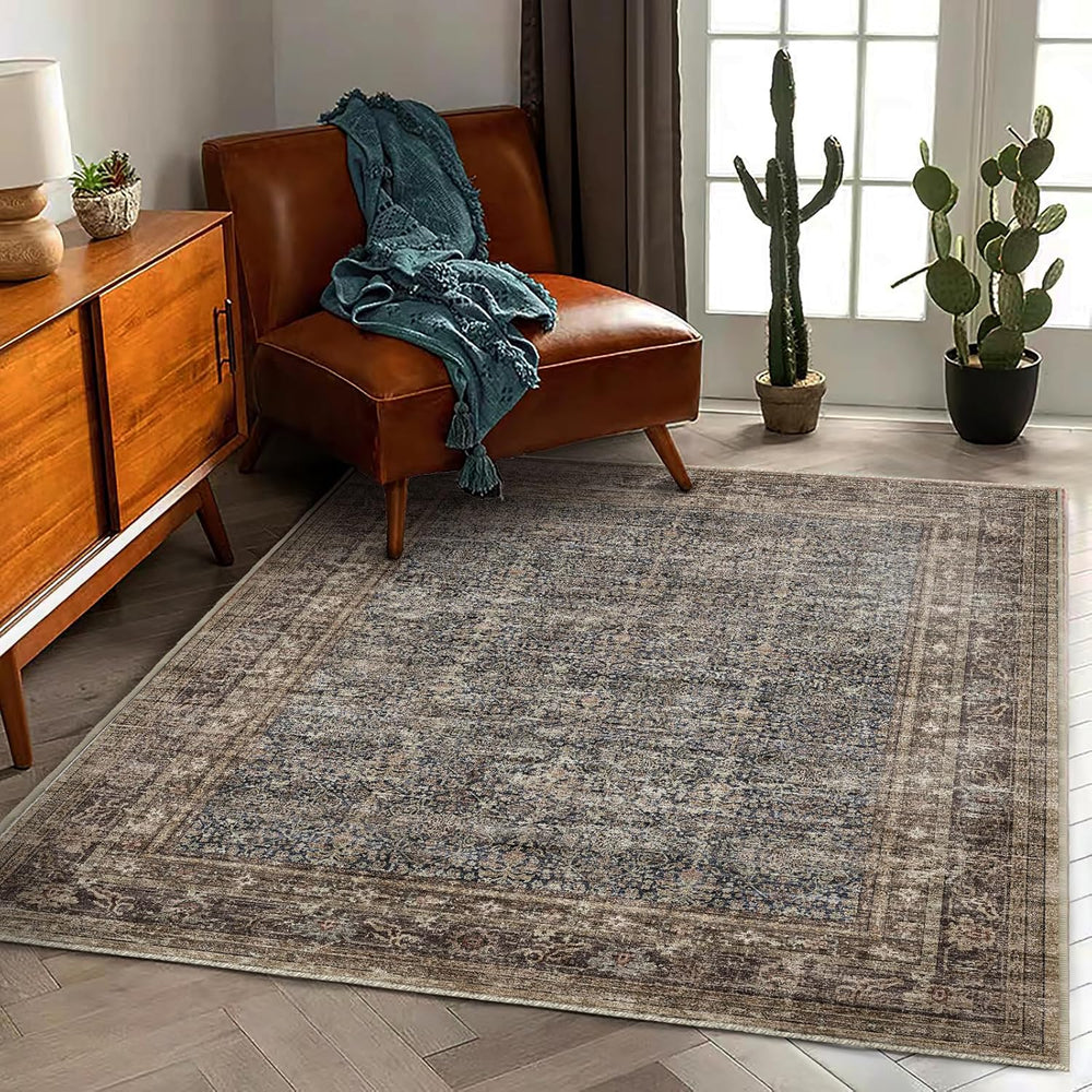 CHAMPLANT Area Rug 6'x9' Washable Vintage Traditional Floor Cover Thi...