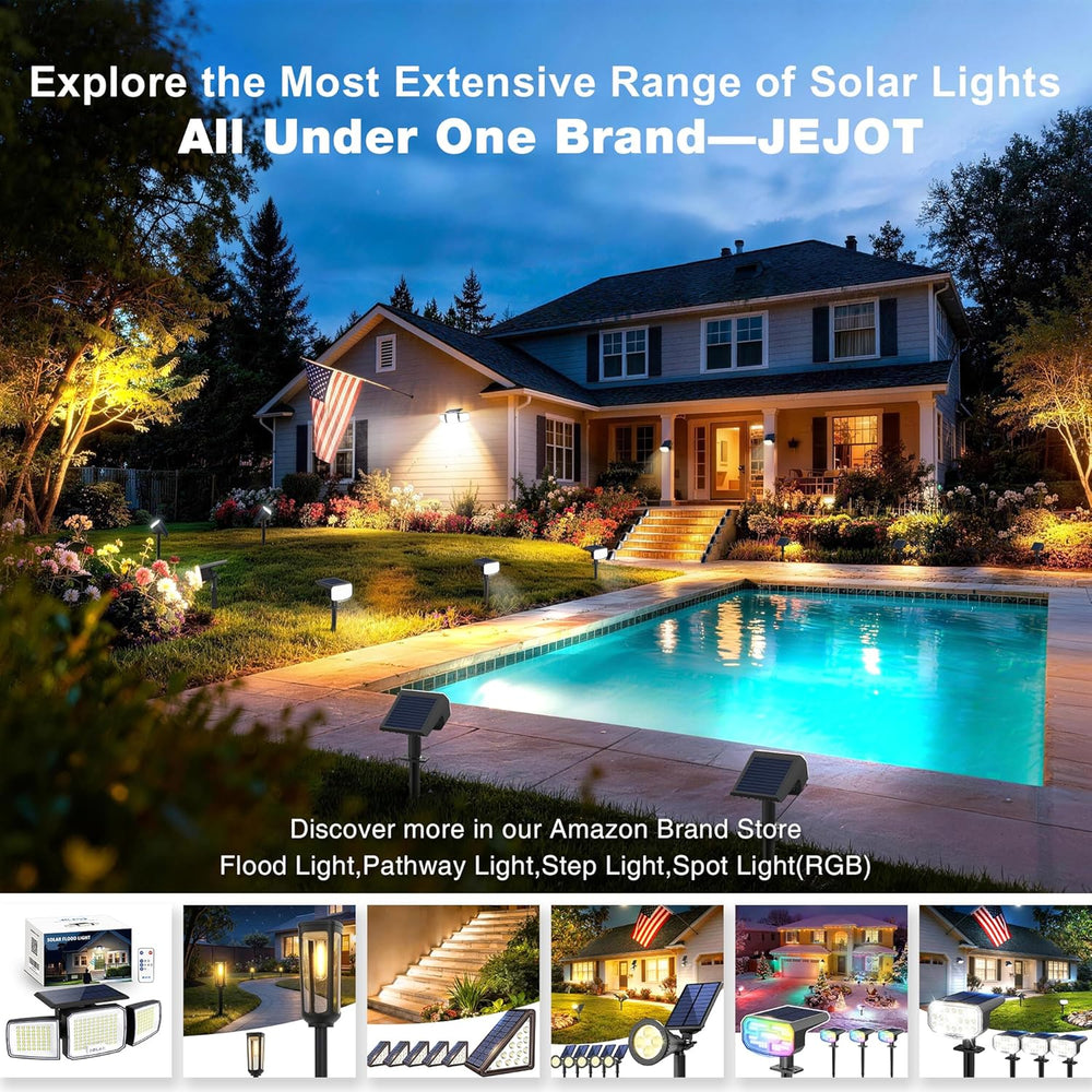 JEJOT Solar Pathway Lights Outdoor Waterproof, 8 Pack Solar Walkway Lights