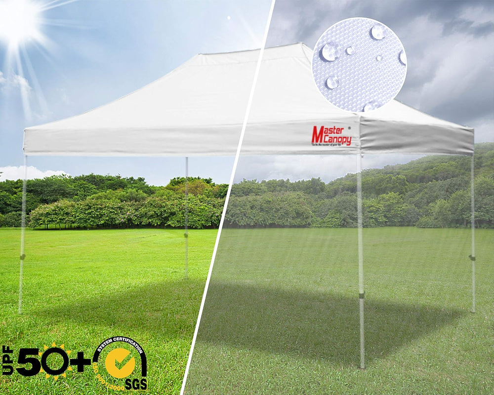 MASTERCANOPY 10x15 Replacement Pop Up Canopy Top for Kingkong Frame White