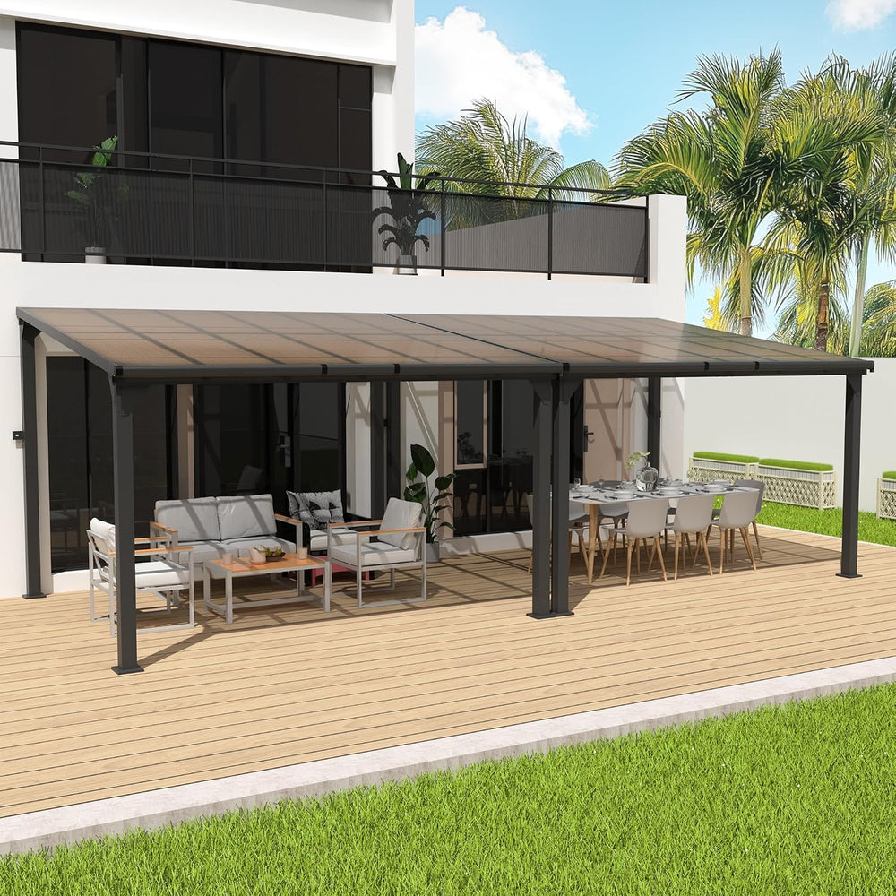 10 * 24FT Pergola,4 * 8 Inch Thickened Pillars & Enlarged Base,Outdoor Ha...