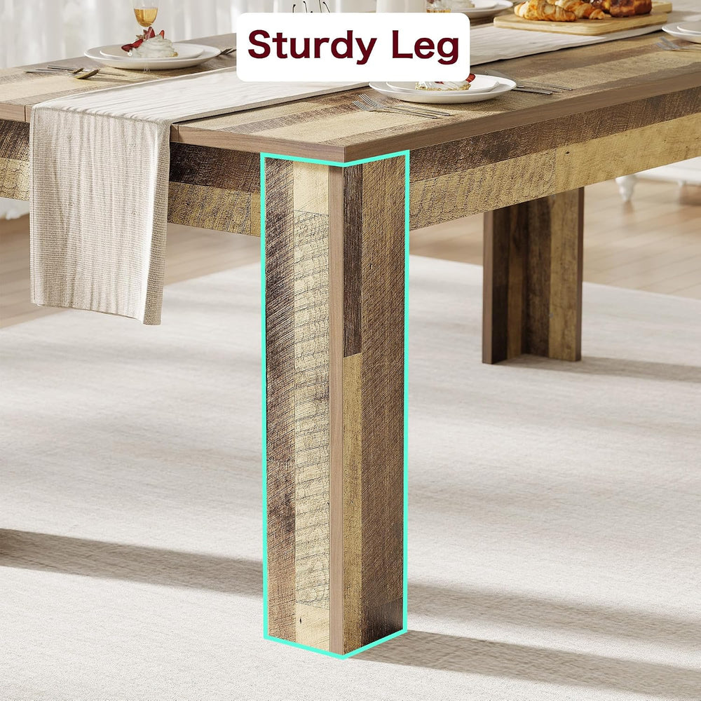 CABIHOME Dining Table for 4-6, 63" Inch Dining Tables for 4, Farmhouse L...