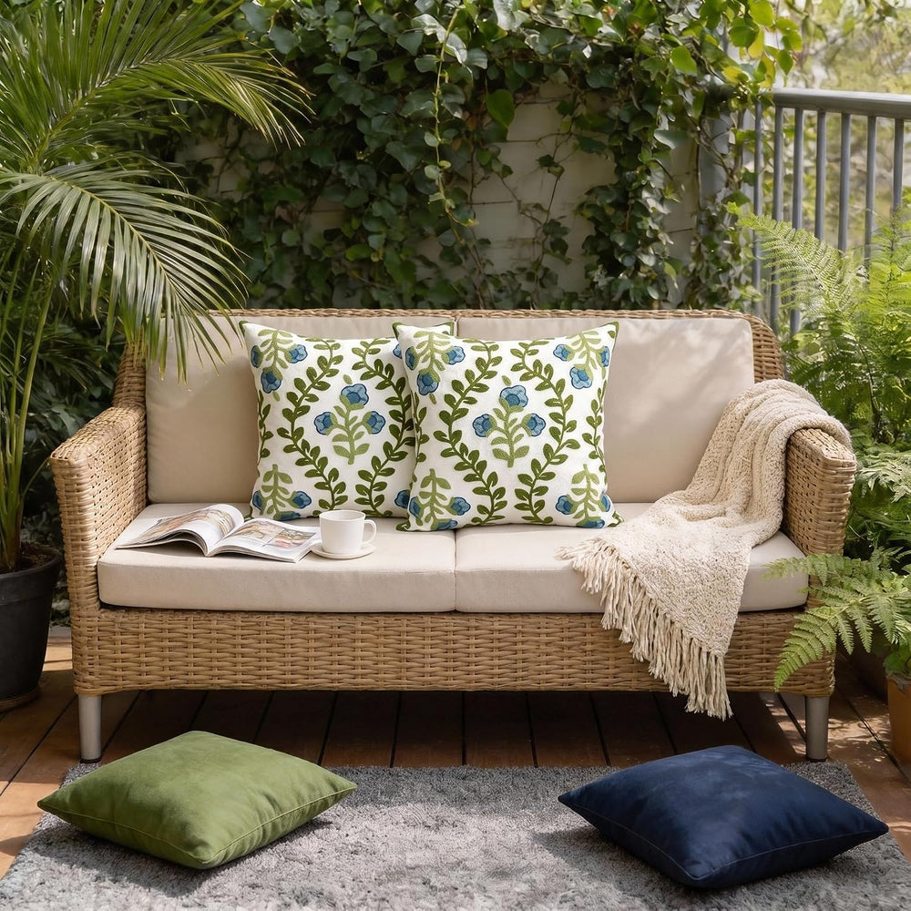 Alysheer Embroidered Decorative Throw Pillow Cover 20"x 20" Set of ...