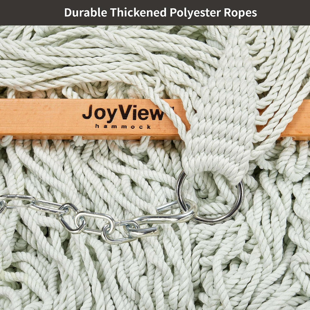JoyView Traditional Rope Double Hammock - Hand Woven Polyester Hammock with H...