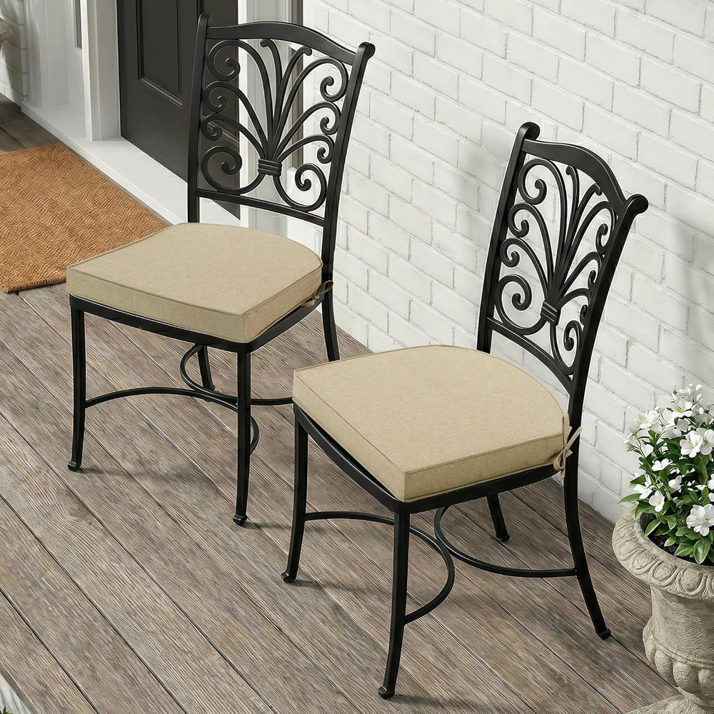 Outdoor Chair Cushions, Fade-Resistant & Water-Resistant, D Shaped Patio ...