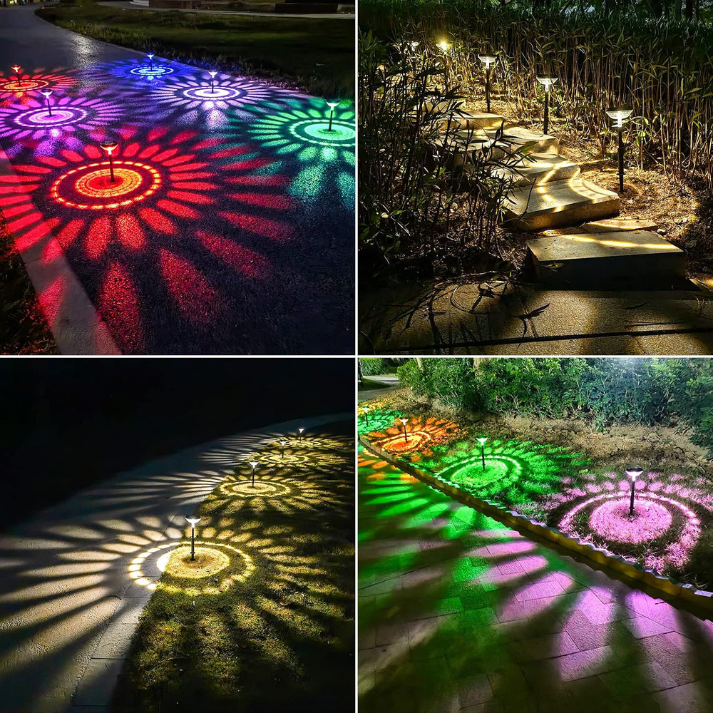 Nupostai 8 Pack Solar Pathway Lights, Multicolor & Warm White LED, IP67 W...