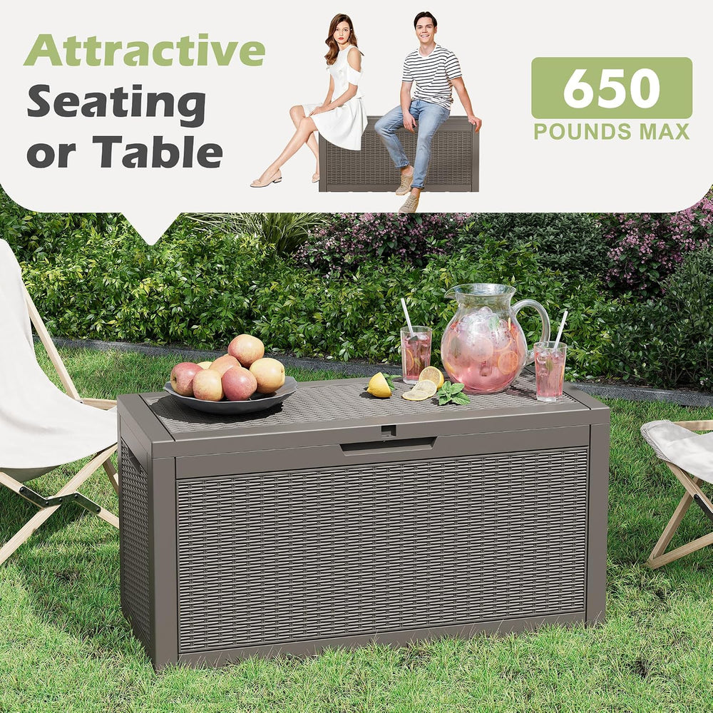 Outdoor Storage Box Waterproof, 75 Gallon Deck Box for Patio Storage