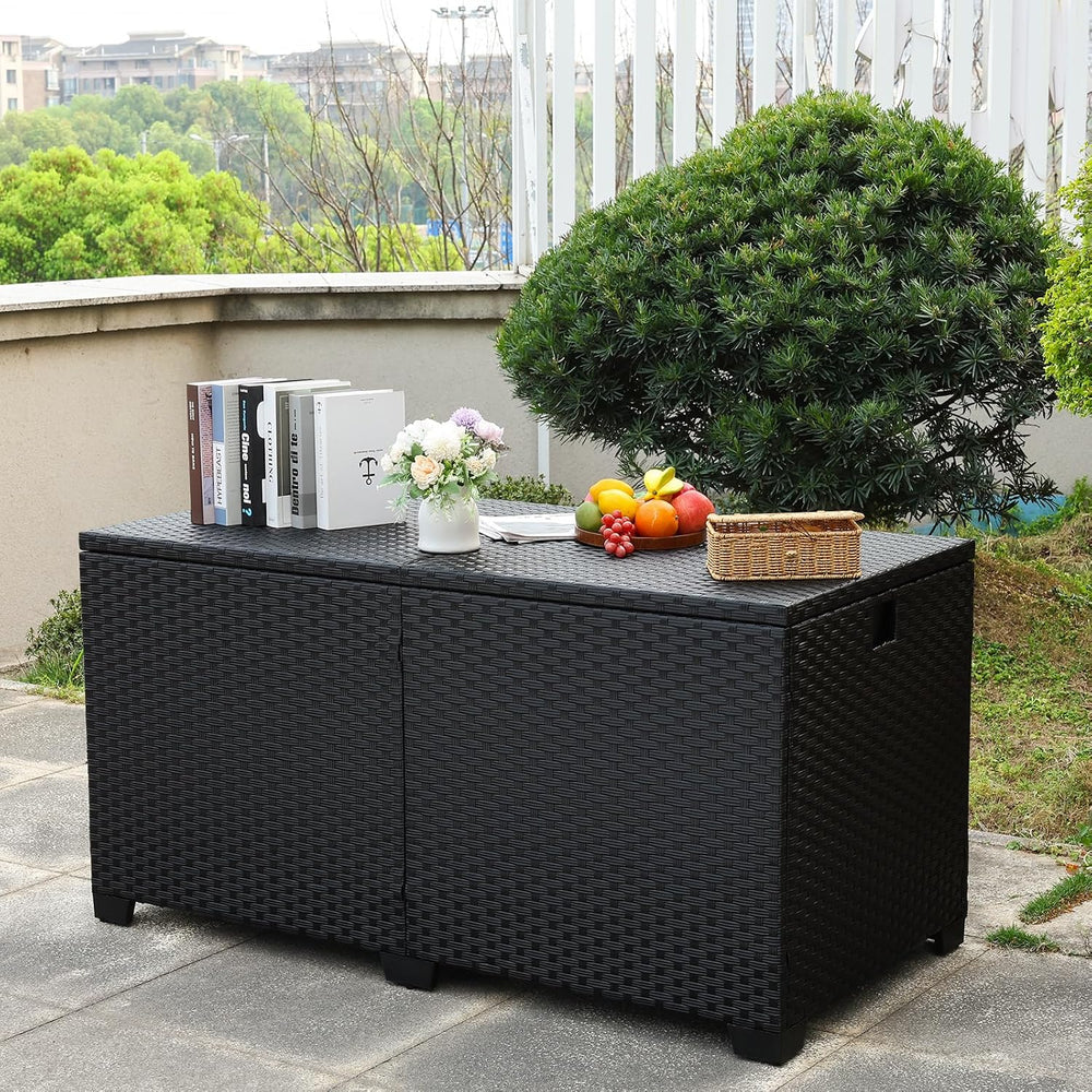 Rattaner 180 Gallon Outdoor Storage Box Large Patio Storage Bin with Waterpro...