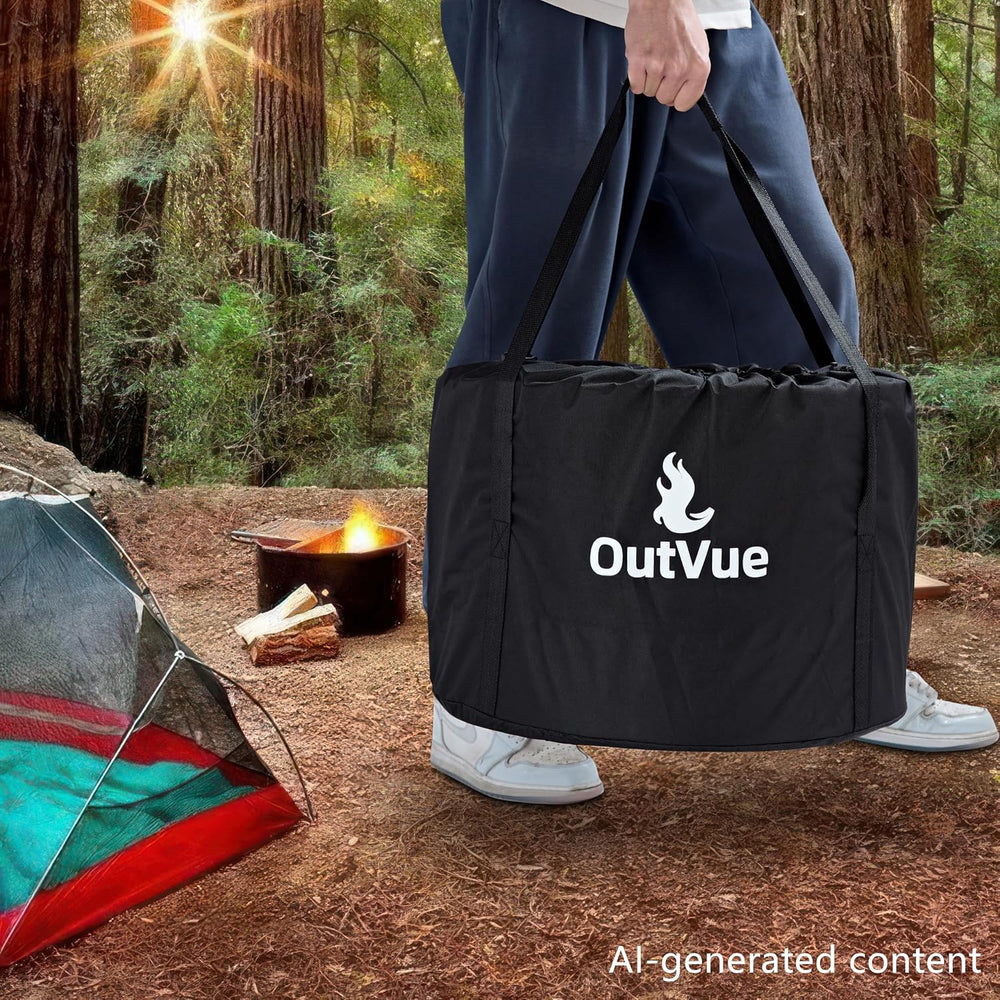 OutVue 19.5 inch Stainless Steel Smokeless Fire Pit with Tote Bag