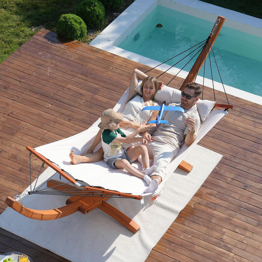 Lazy Daze Portable Hammock with Curved Spreader Bar & Carry Bag, Natural
