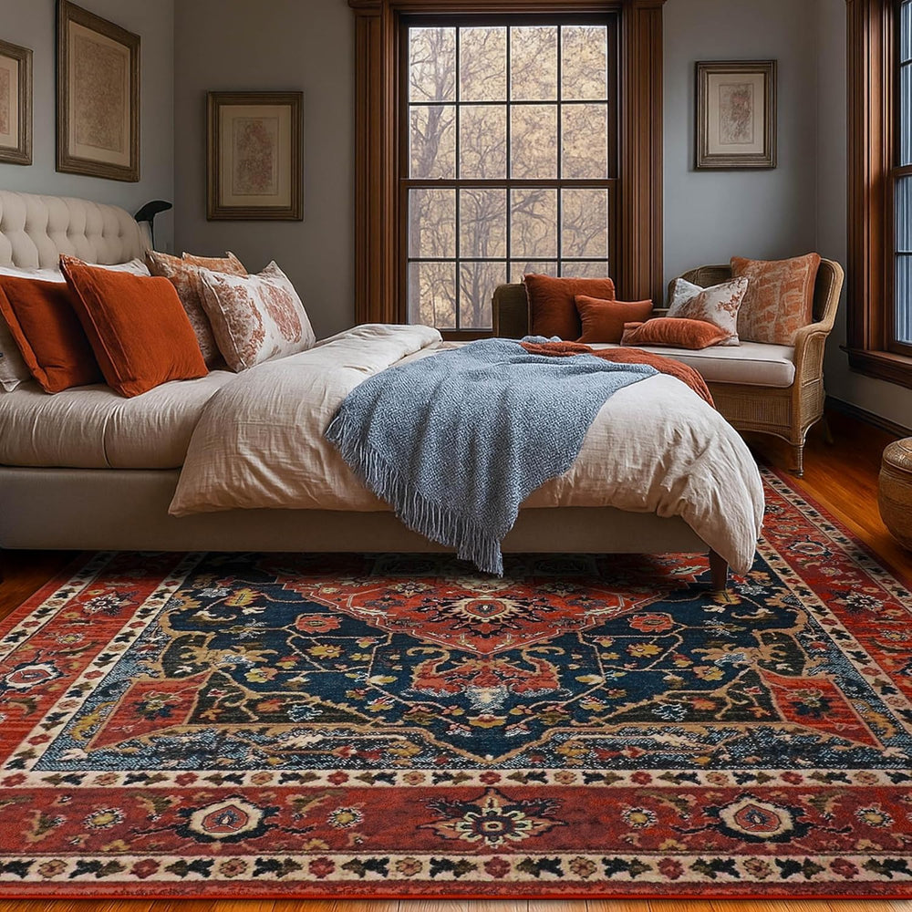 YJ.GWL Area Rugs for Living Room 6x9 Machine Washable Rugs, Non Slip Floral V...