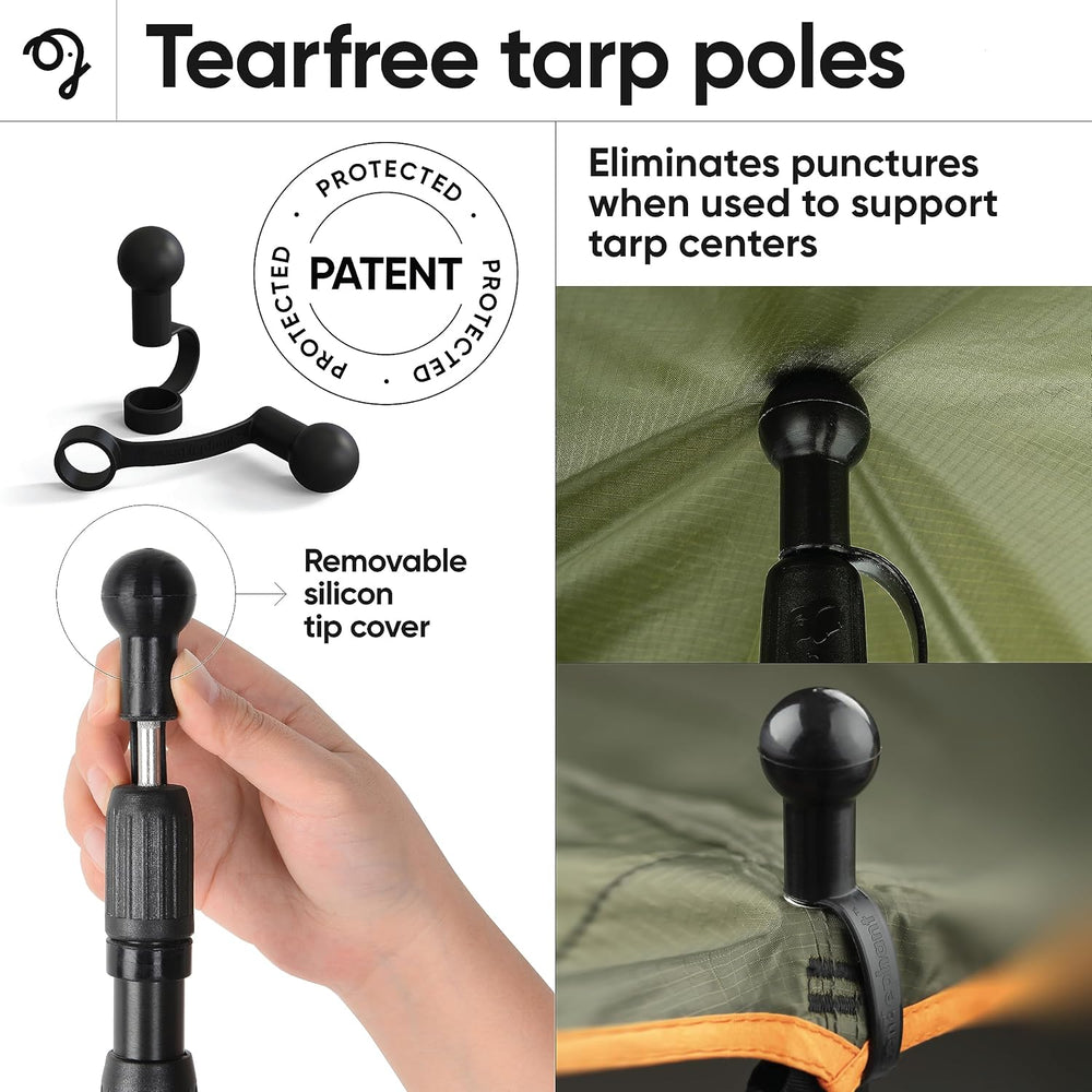 Green Elephant Camping Tarp Poles - Adjustable Aluminum Telescoping Tent Pole...