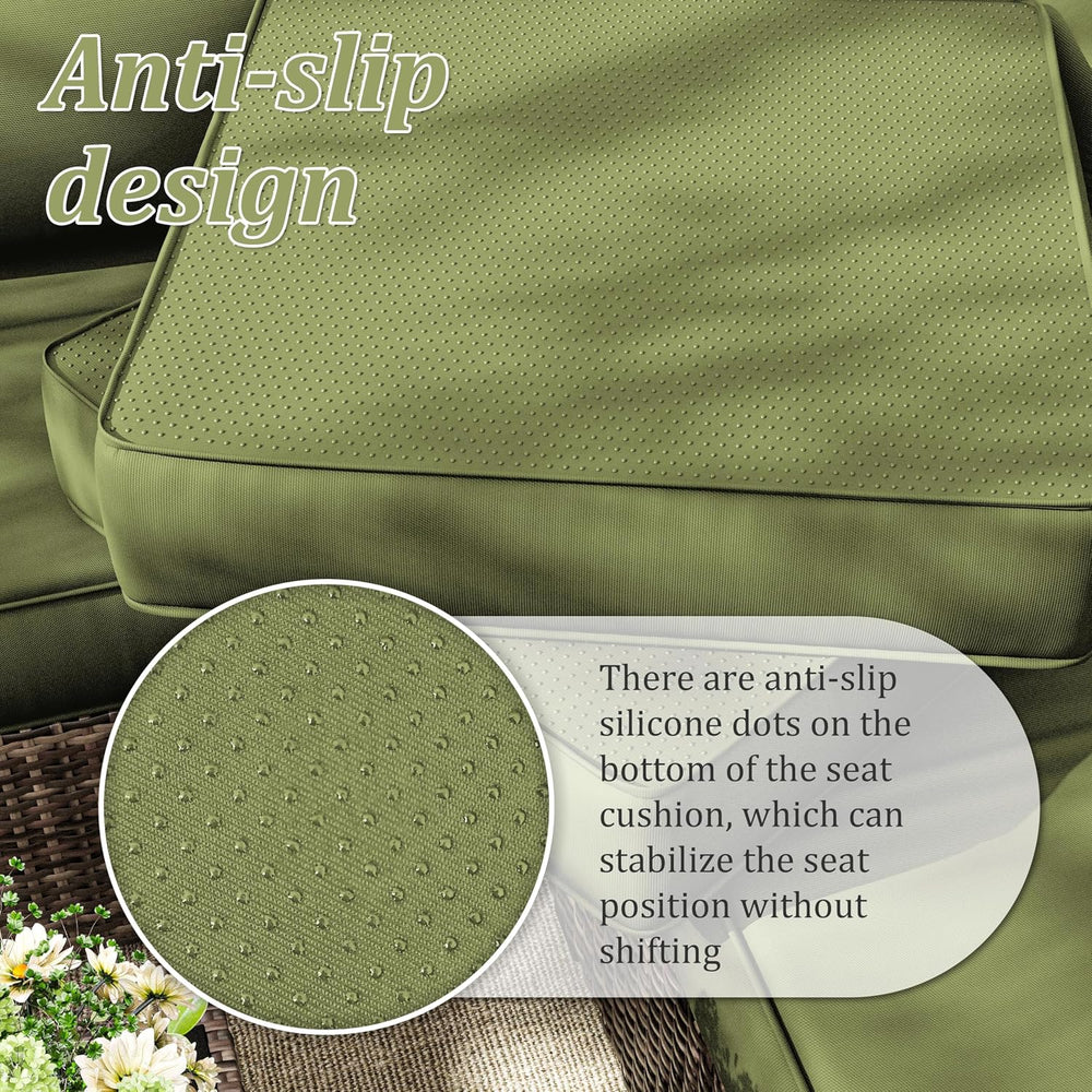 9Pcs Outdoor Chair Cushions Covers Waterproof Anti-Fading for 5 Pack Patio Se...
