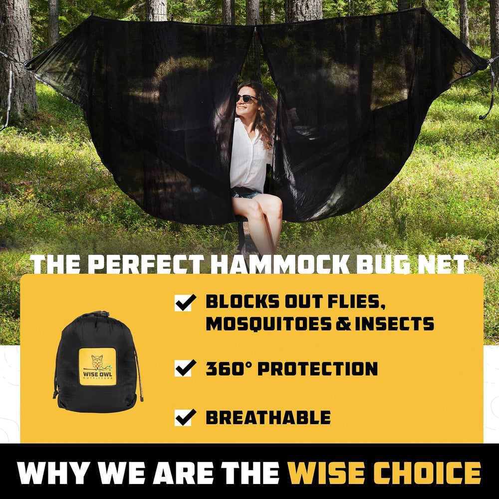 Wise Owl Outfitters Hammock Bug Net – Mosquito Net for Hammock, Lightweight B...