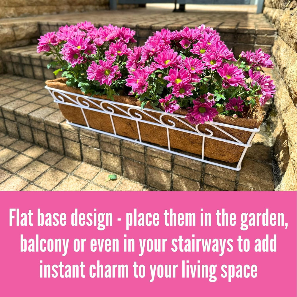 LaLaGreen Wall Mounted Planters (2 Pack, 30 Inch) Window Flower Boxes Basket ...