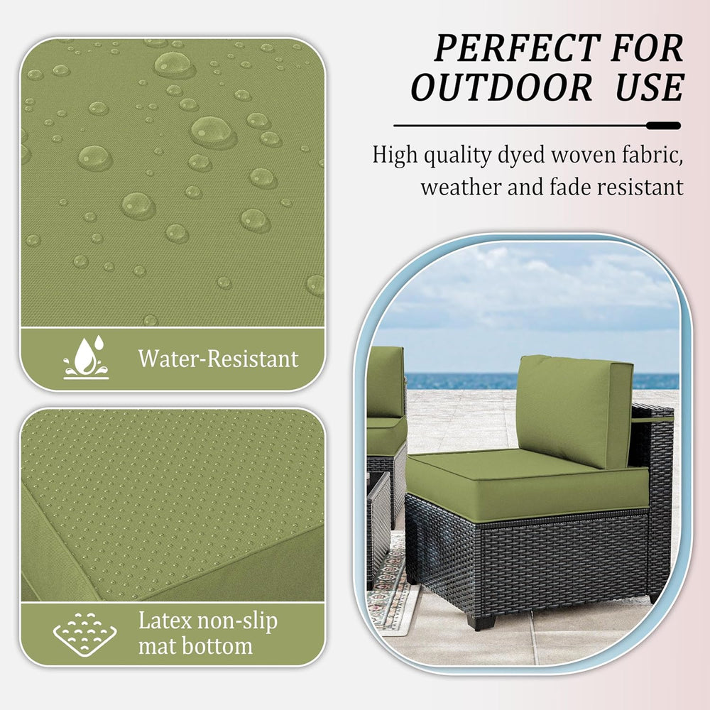 14 Pcs Outdoor Patio Cushion Covers, Replaceable Waterproof Furniture Covers,...