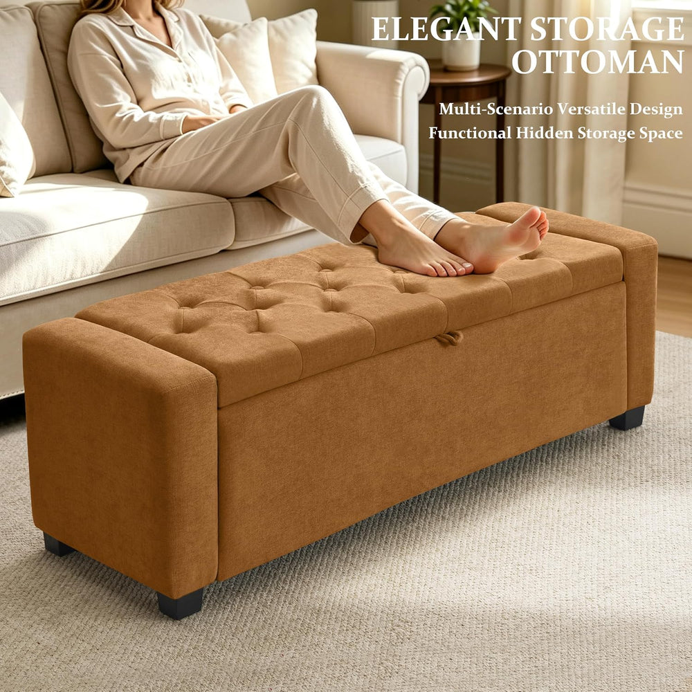 Royal Windsor Ottoman with Storage,Tufted Storage Bench for Bedroom