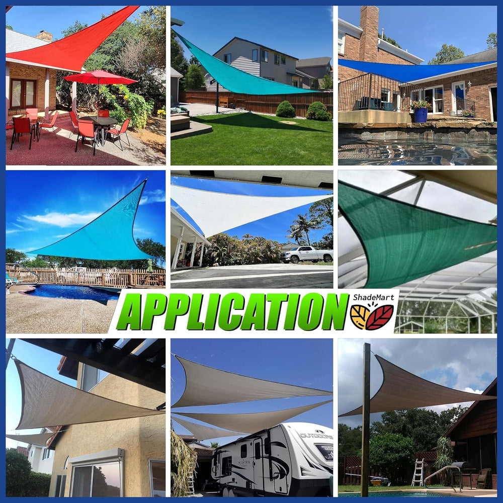 ShadeMart 16' x 16' x 22.6' Beige Right Triangle Sun Shade Sail U...