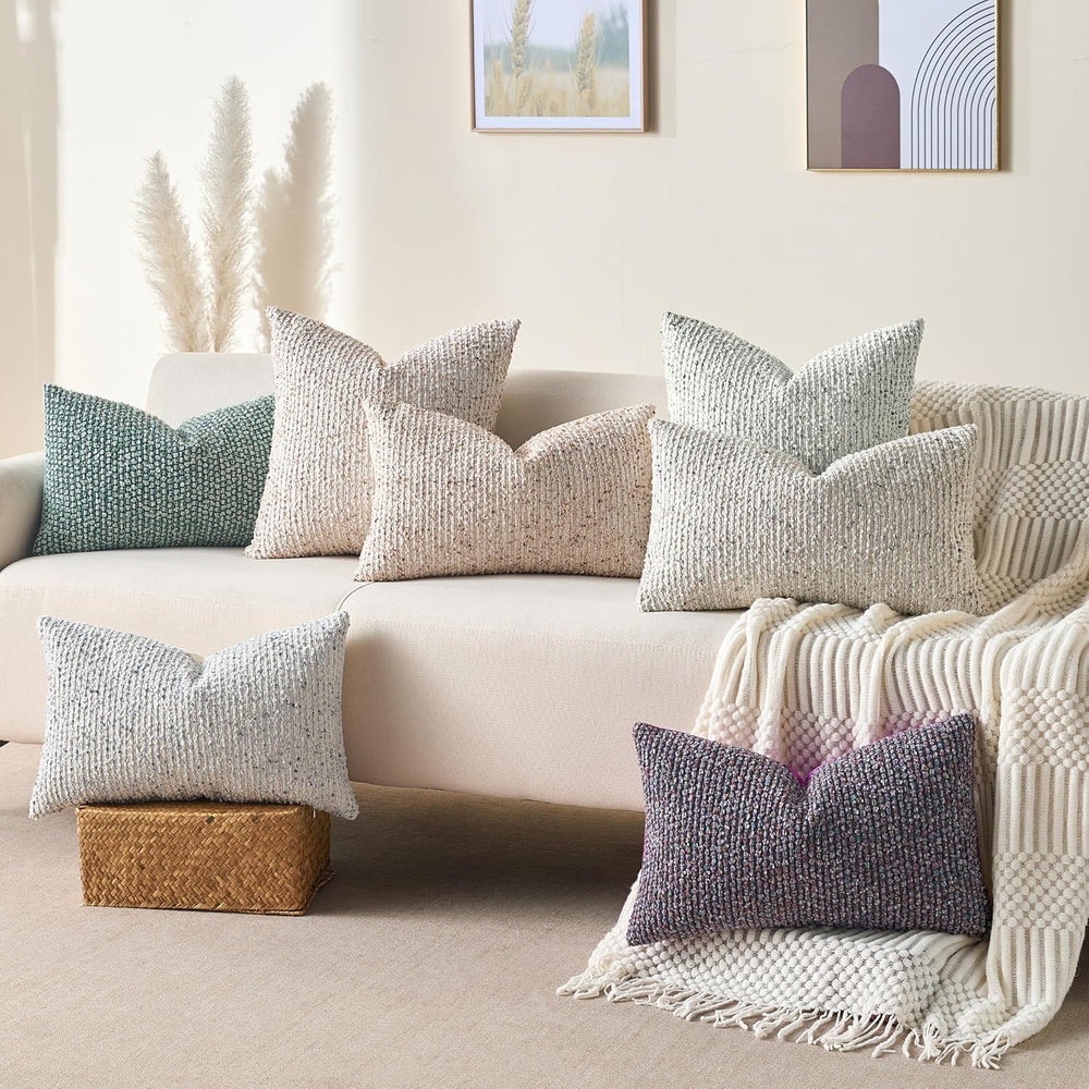 Allorry Throw Pillow Covers 20x20 Soft Wool Cushion Decorative Beige012A20