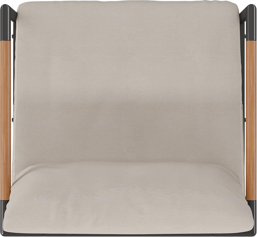 Flash Furniture Patio Chair with Cushions, Black/Beige