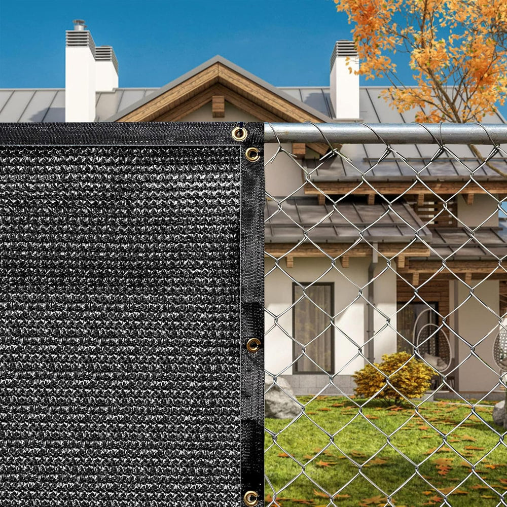 6' x 19' Black Fence Privacy Screen Commercial Grade Heavy Duty Black...