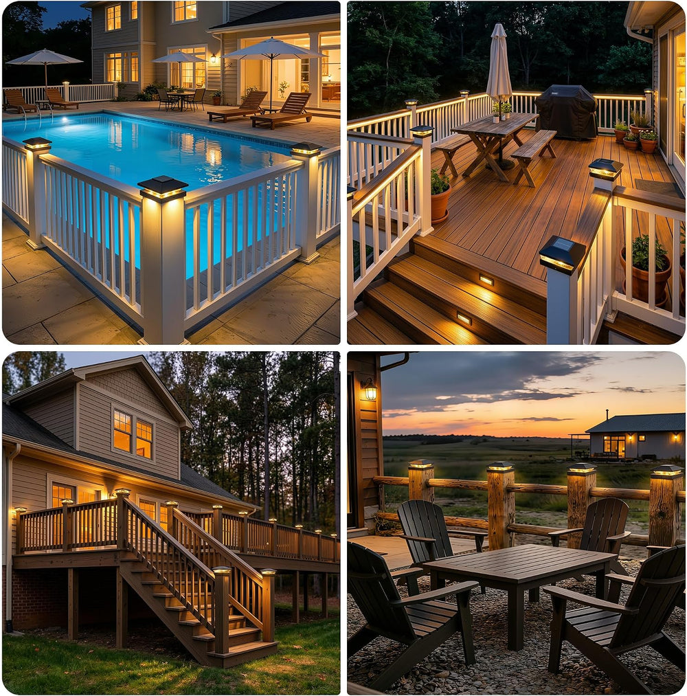 Brightown Solar Post Cap Lights Outdoor 8-Pack, Waterproof Fence Post Solar L...
