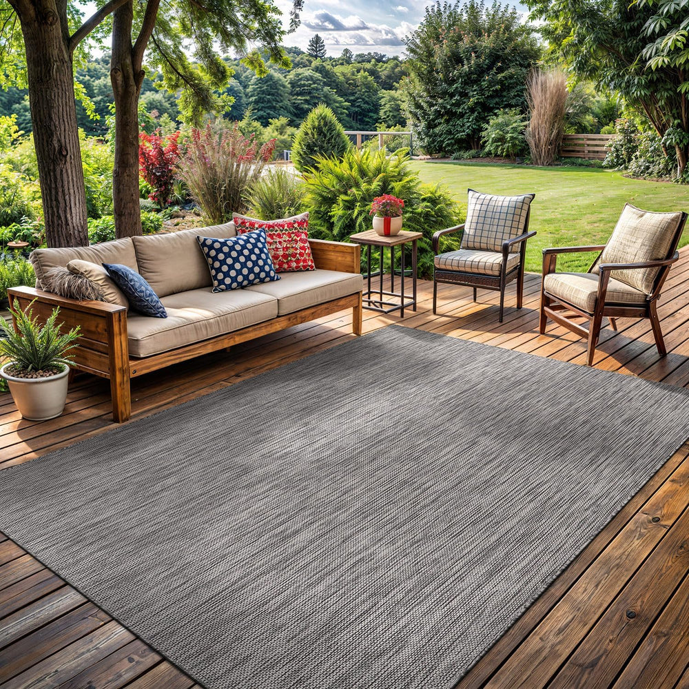 Washable Indoor Outdoor Rug 8x10 Weather Resistant Area Rugs Modern Solid for...