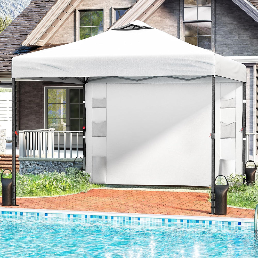 Tunbne 10X10 Pop Up Canopy Tent Outdoor with 1 Sidewalls, One Push Setup