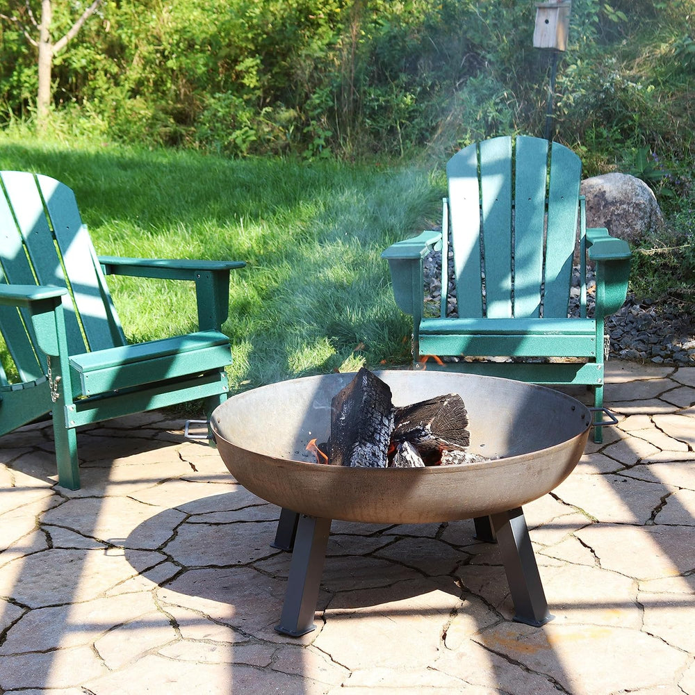Sunnydaze Cast Iron Heavy Duty Large Fire Pit for Outside Wood Burning, 34"