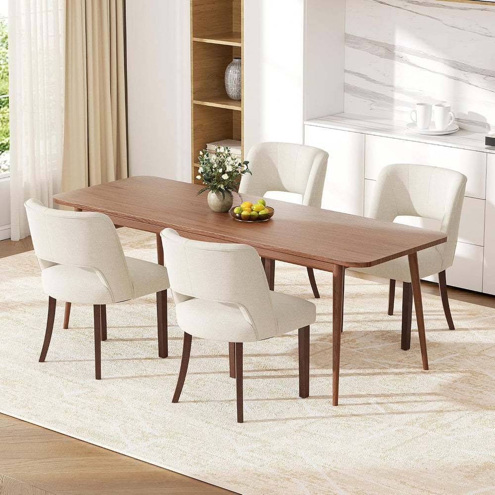 Dining Chairs Set of 4,Modern Dining Room Chairs with Thick Cushions,Linen Up...