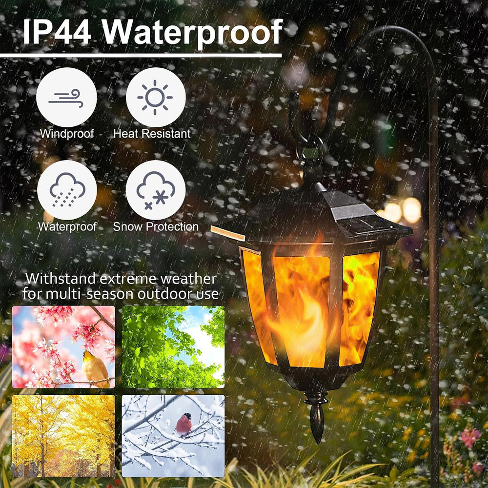 Dynaming 6 Pack Solar Flame Hanging Lights Outdoor, Halloween Solar Flickerin...