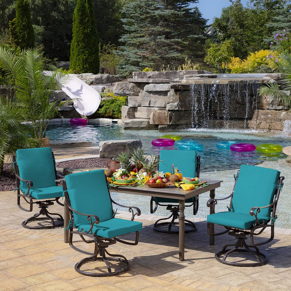 Arden Outdoor Dining Chair Cushion, 20x44, Lake Blue