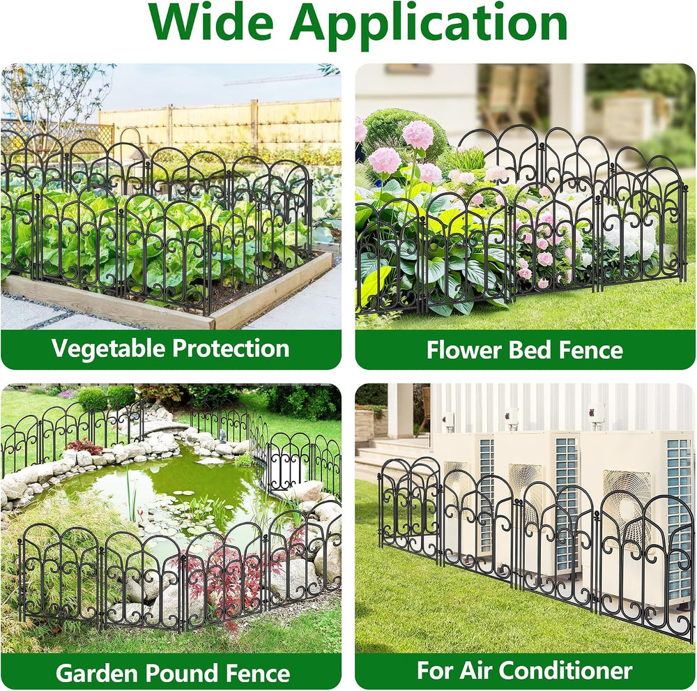 AMAGABELI 10 Panels 17in(H)×10ft(L) Decorative Garden Fences and Borders for ...
