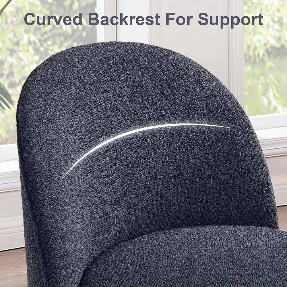 Upholstered Swivel Dining Chair Set of 2 No Assembly Boucle Side Chair
