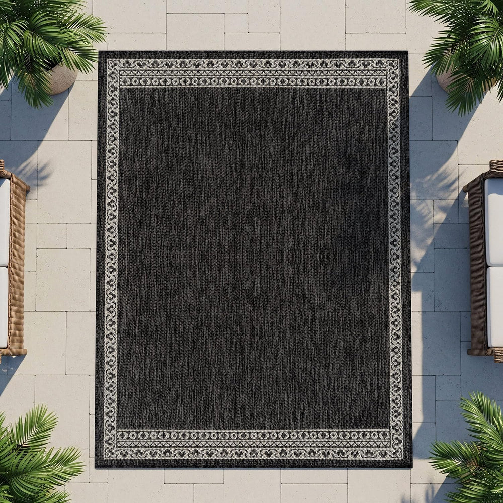 Washable Outdoor Rug 5x7 Modern Area Rugs Outdoor Carpets Bordered Pattern No...