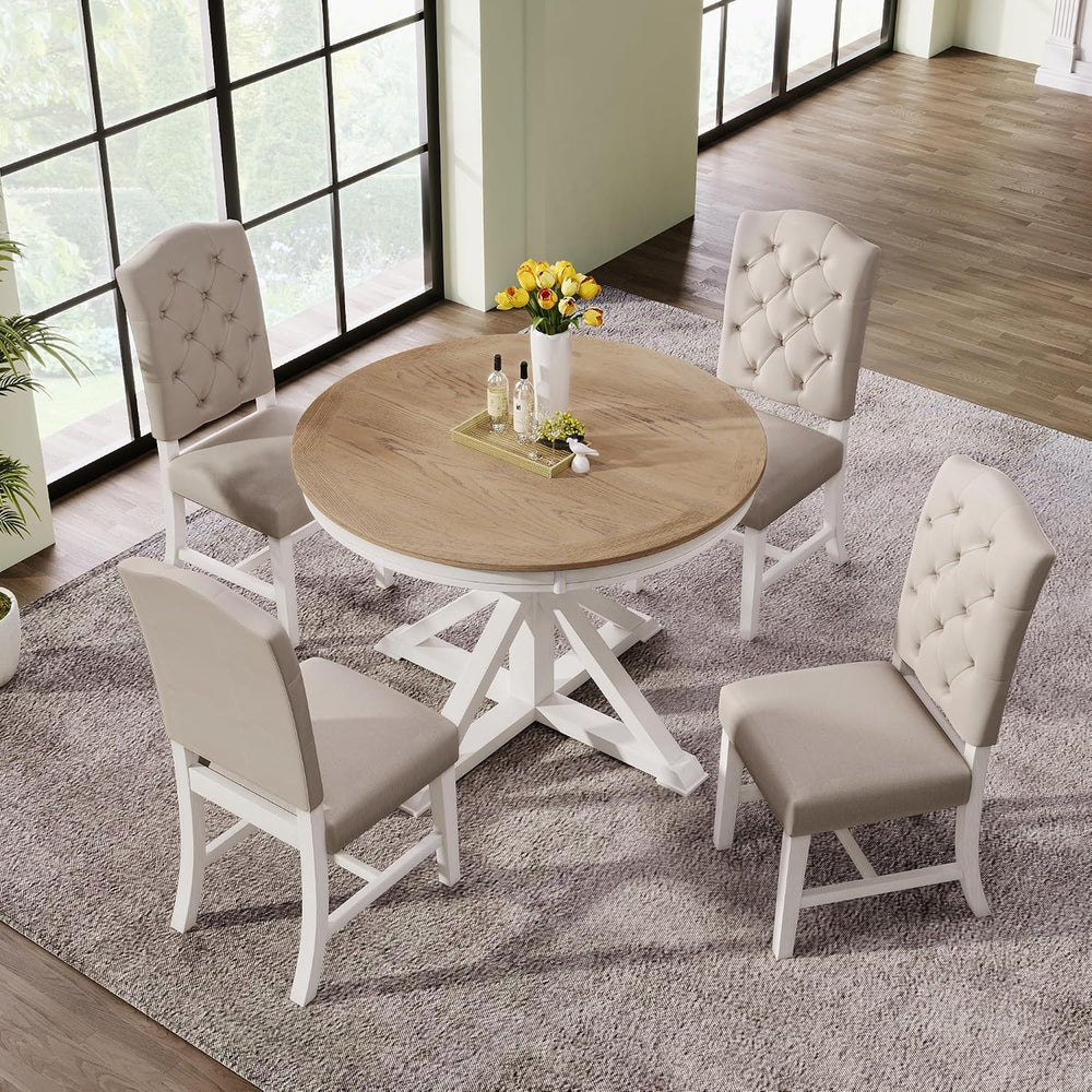 Harper & Bright Designs TREXM Functional Furniture Retro Style Dining Tab...